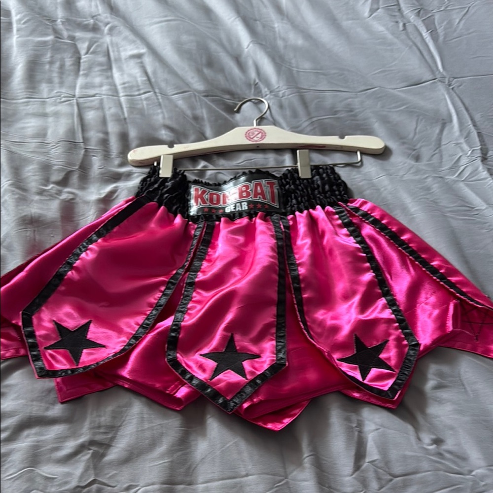 Kombat Gear Pink and Black Star Muay Thai Shorts